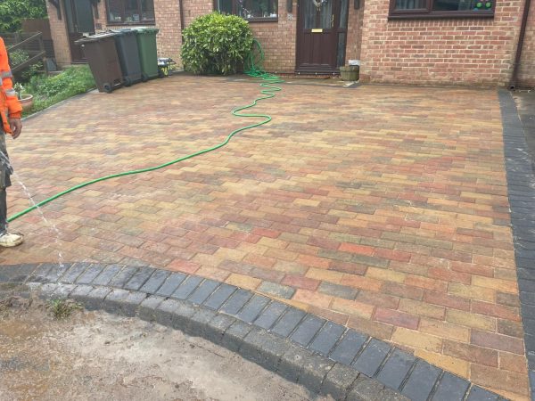 Driveway with paving in Eight Ash Green, Essex